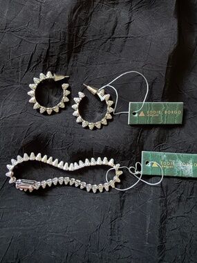 Eddie Borgo pavé cone hoop earrings and tennis bracelet